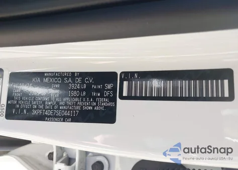 2025 Kia K4 Lxs from USA, damaged, VIN 3KPFT4DE7SE044117